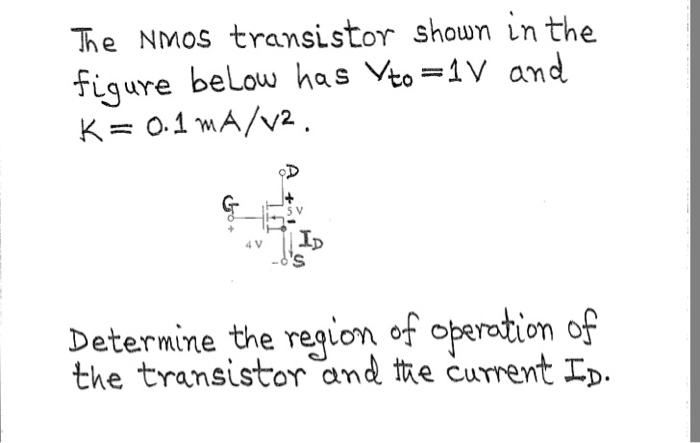 Solved The NMOS transistor shown in the figure below has | Chegg.com