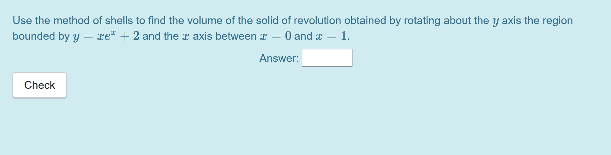 Solved Use The Method Of Shells To Find The Volume Of The Chegg Solved Use The Method Of Shells To Find The Volume Of The Chegg