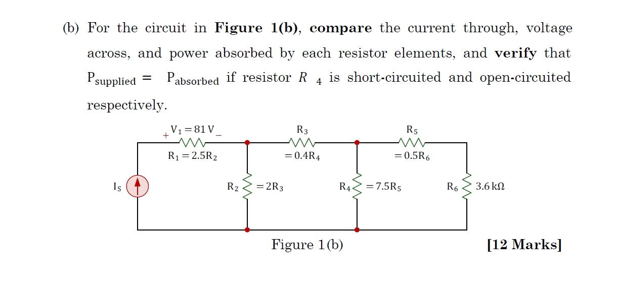 Solved (b) For The Circuit In Figure 1(b), Compare The | Chegg.com