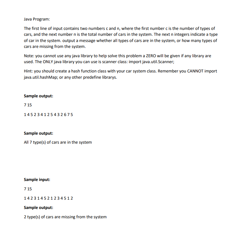 Solved Java Program: The first line of input contains two | Chegg.com