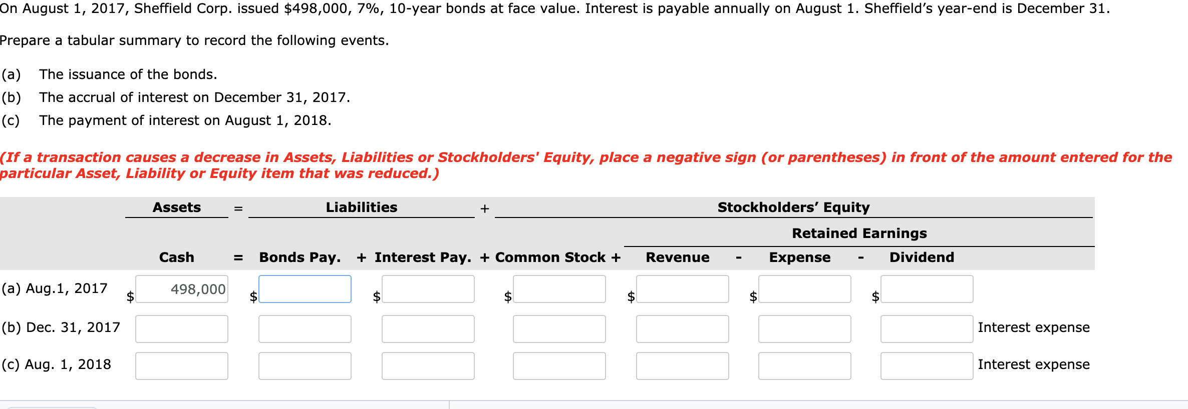 Solved On August 1 17 Sheffield Corp Issued 498 000 Chegg Com