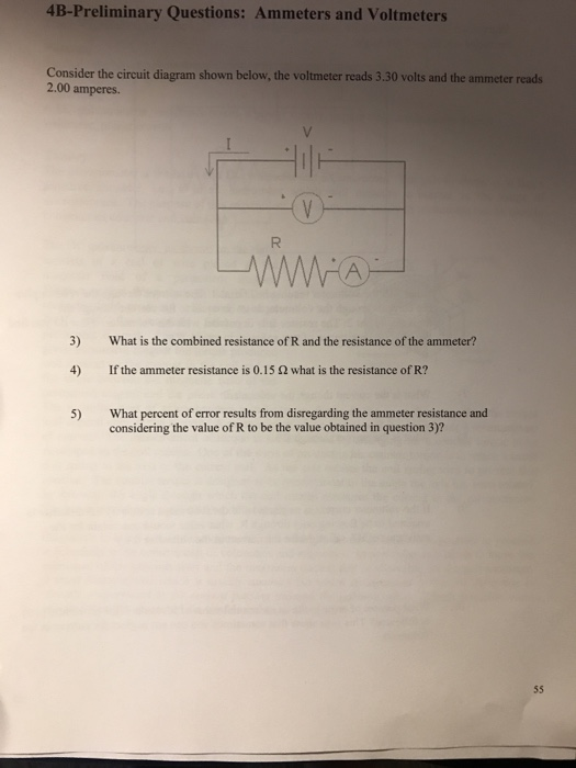 Solved 4BPreliminary Questions Ammeters and Voltmeters