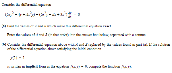 Solved Consider the differential equation | Chegg.com