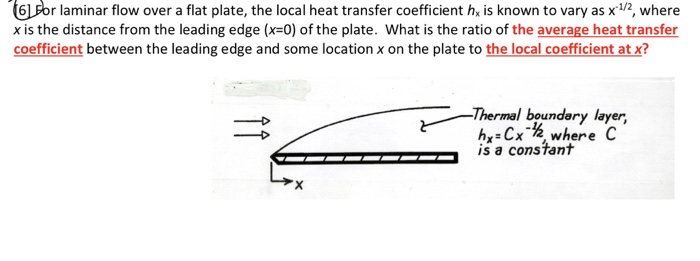 Solved 6 For laminar flow over a flat plate, the local heat | Chegg.com
