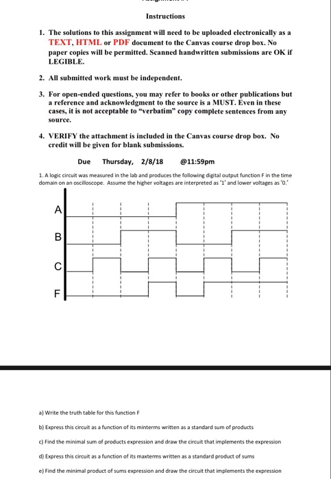 Solved Instructions 1. The solutions to this assignment will | Chegg.com