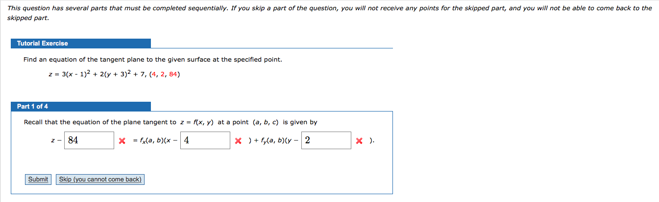 Solved Find An Equation Of The Tangent Plane To The Given Chegg Com