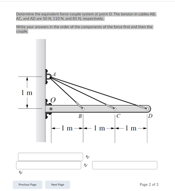 Solved Determine The Equivalent Force-couple System At Point | Chegg.com