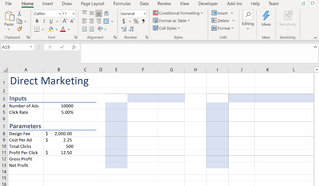 2 5 On The Direct Marketing Worksheet Create Chegg