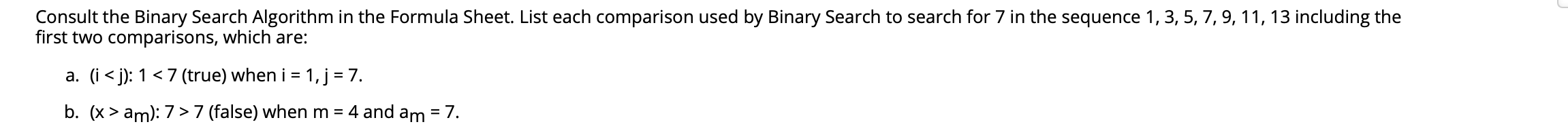 Solved Consult the Binary Search Algorithm in the Formula | Chegg.com
