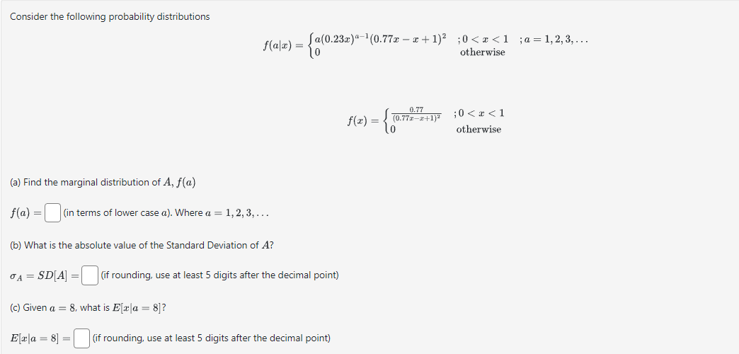 Solved Consider the following probability distributions | Chegg.com