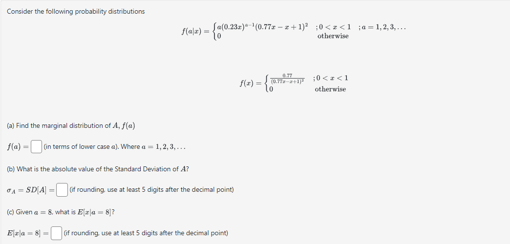 Solved Consider The Following Probability Distributions | Chegg.com