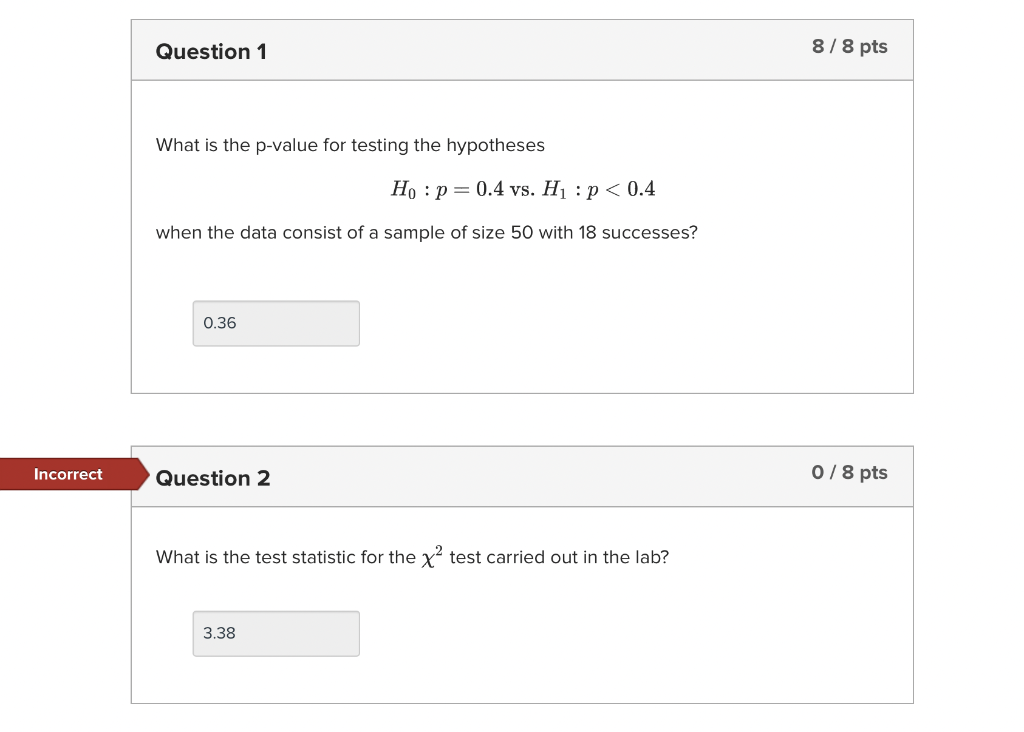 Solved Can you answer question 2? What is the test statistic | Chegg.com