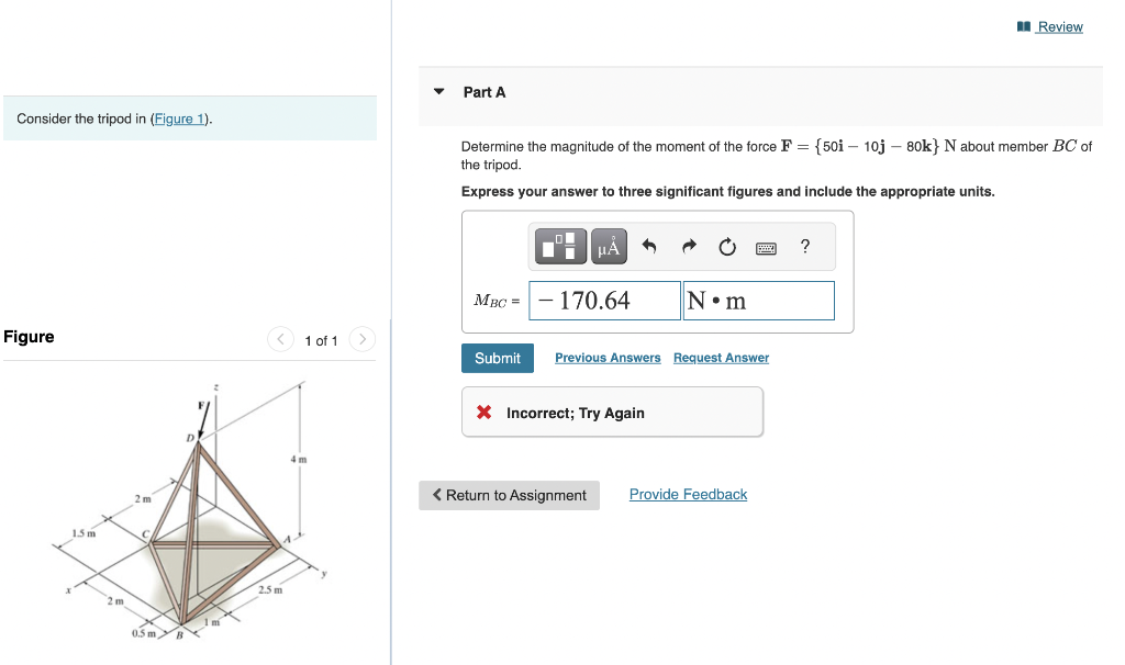 Solved Consider the tripod in (Figure 1). Determine the