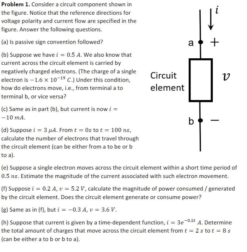 Solved i Problem 1. Consider a circuit component shown in | Chegg.com