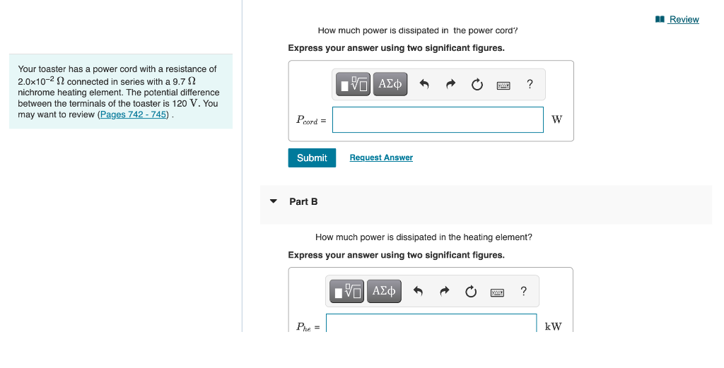 Solved How much power is dissipated in the power cord? Your | Chegg.com