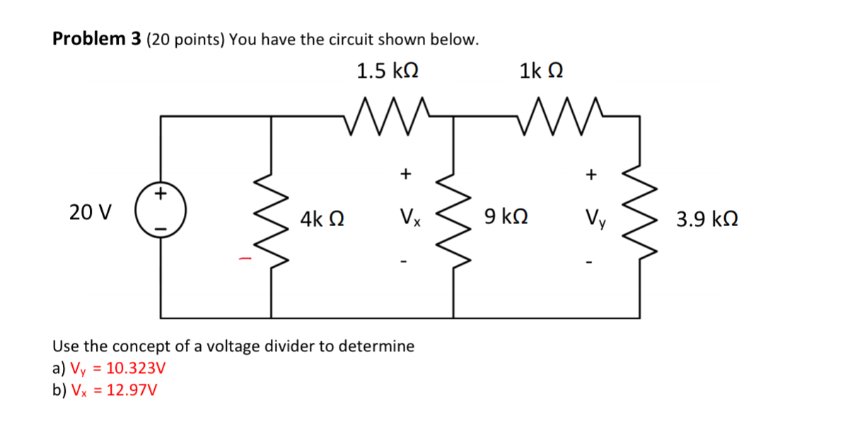 Solved Problem 3 (20 points) You have the circuit shown | Chegg.com