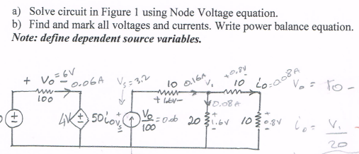 Solved a) ﻿Solve circuit in Figure 1 ﻿using Node Voltage | Chegg.com