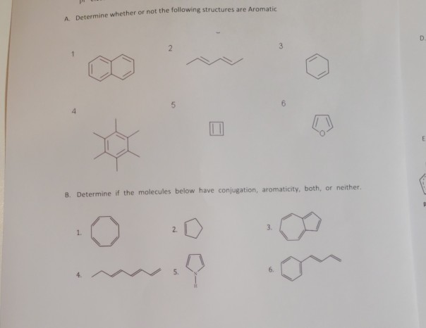 Solved For Part A Determine If The Structures Are Aromatic | Chegg.com