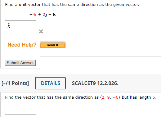 Solved Find a unit vector that has the same direction as the | Chegg.com