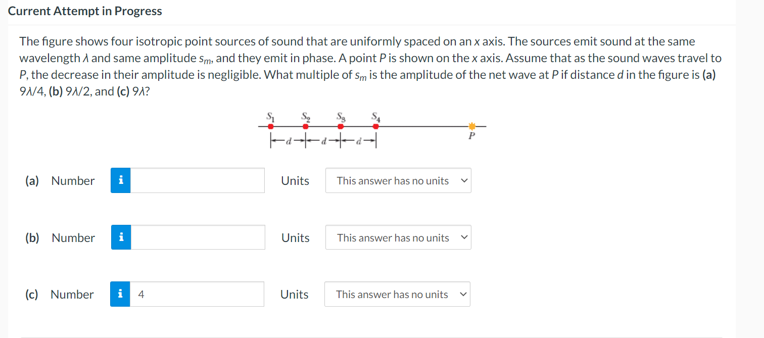 Solved The figure shows four isotropic point sources of | Chegg.com