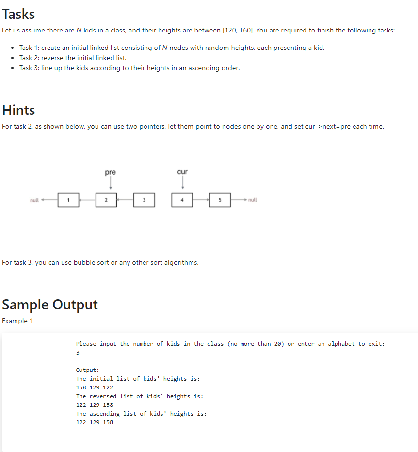 Solved Tasks Let us assume there are N kids in a class, and | Chegg.com