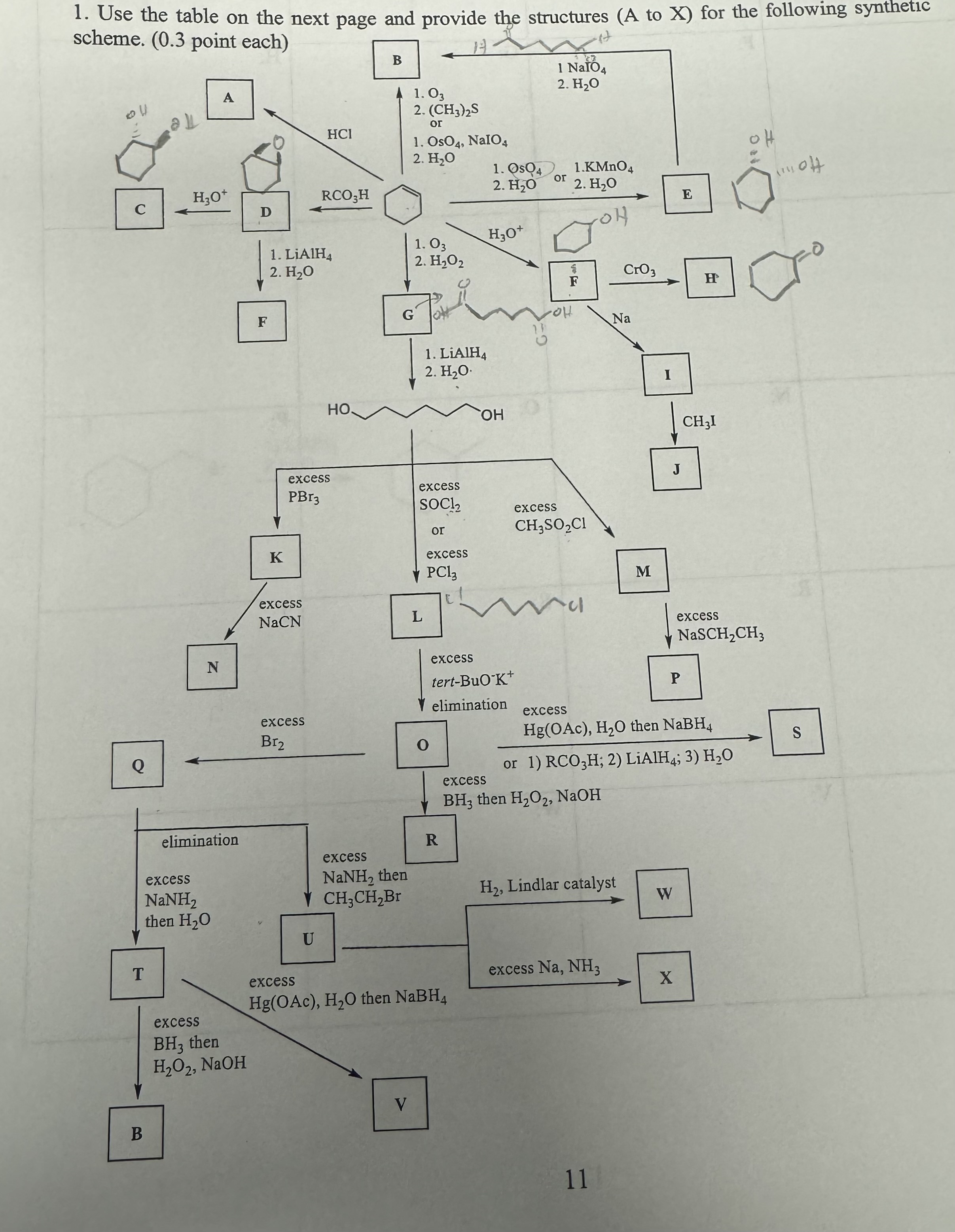 Solved please draw structures i-x | Chegg.com