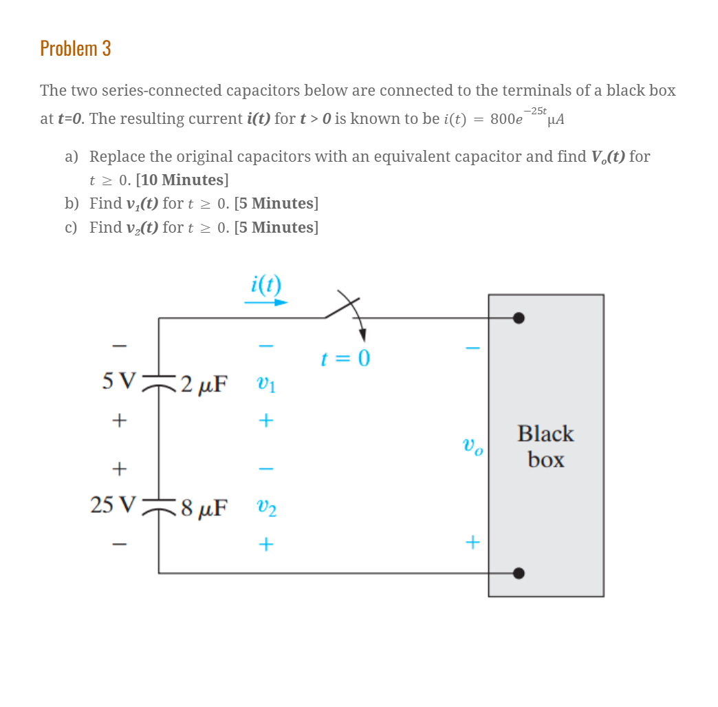Solved The two seriesconnected capacitors below are