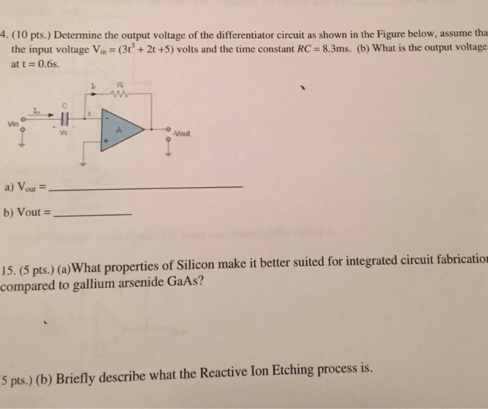 Solved 4. (10 pts.) Determine the output voltage of the | Chegg.com