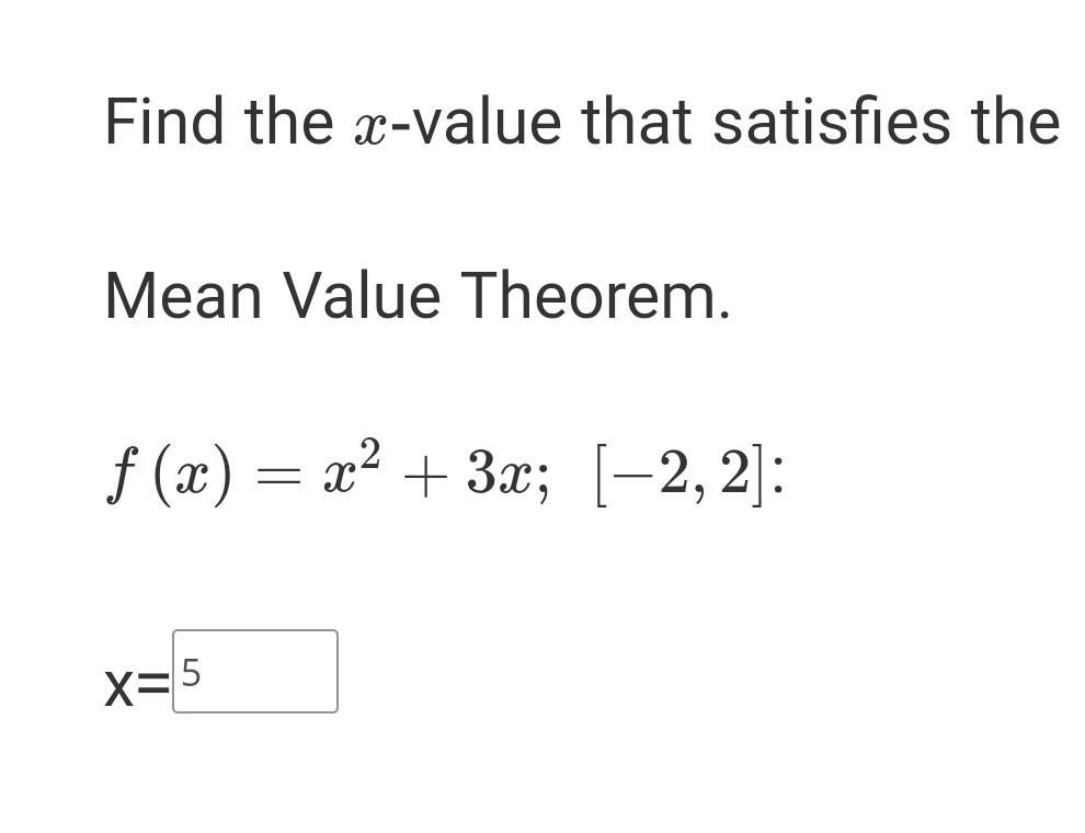 sfi 100 find the value of mean x