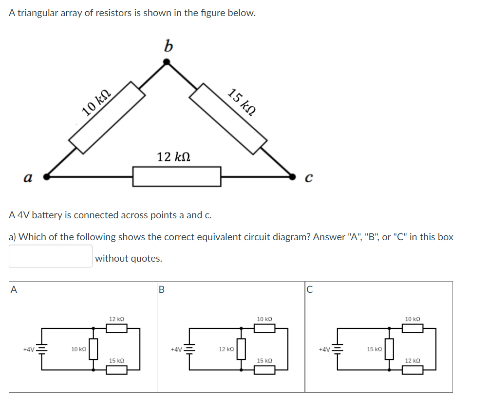 Solved A triangular array of resistors is shown in the | Chegg.com