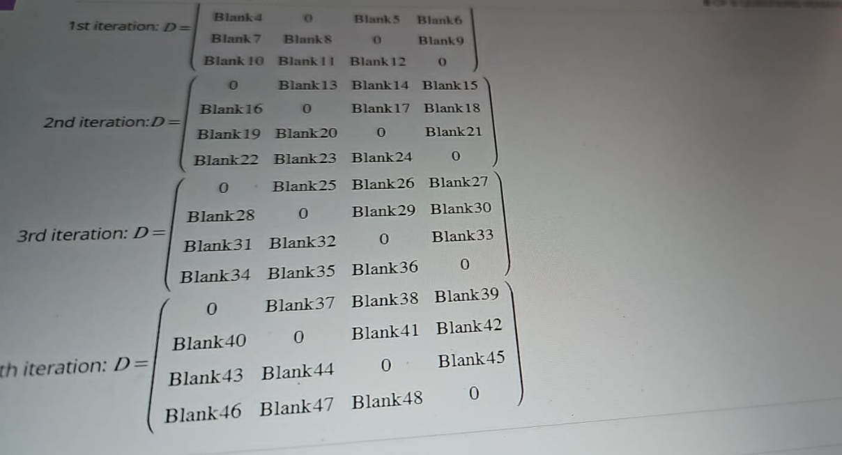 Solved need to show the shortest distance matrix in each | Chegg.com