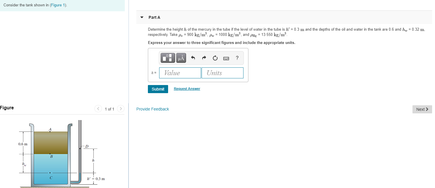 Solved Consider the tank shown in (Figure 1). Part A | Chegg.com