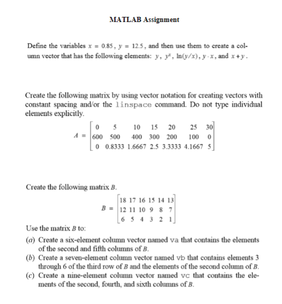 define assignment in matlab