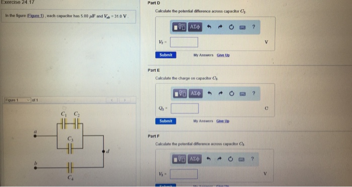 Solved Exercise 24.17 Figure 1 of 1 31.0 V Part A Calculate | Chegg.com
