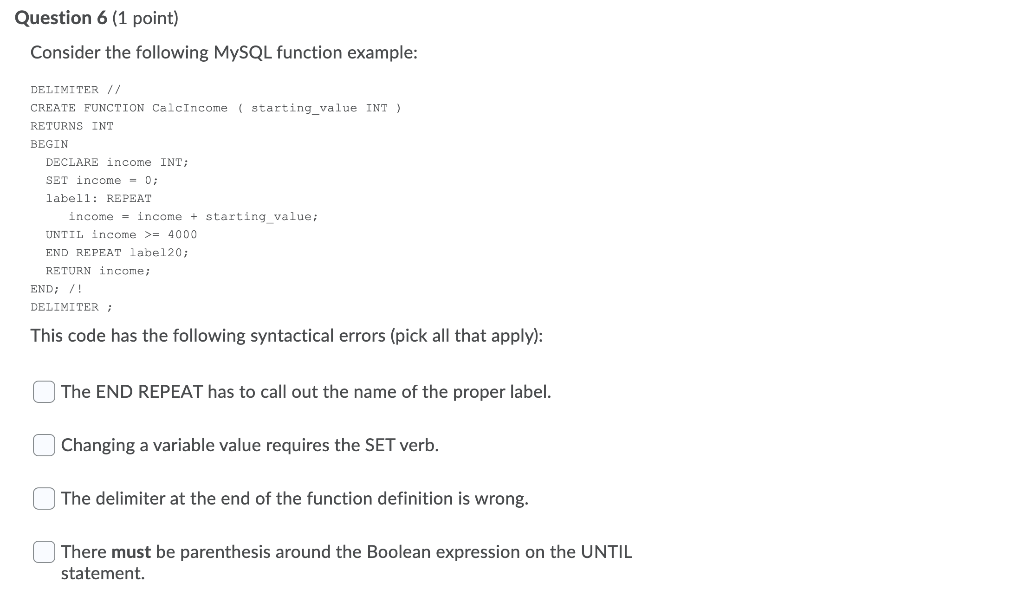 Solved Question 1 (1 Point) Saved We Are Studying The | Chegg.com