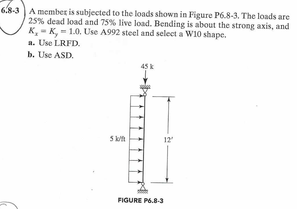 Solved 6.8-3 A member is subjected to the loads shown in | Chegg.com