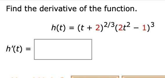 Solved How can I find the derivative of the function for A | Chegg.com