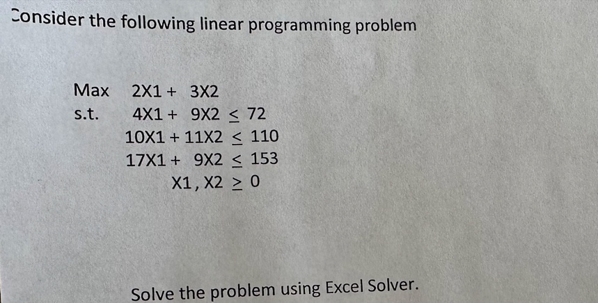 Solved Consider The Following Linear Programming Problem | Chegg.com