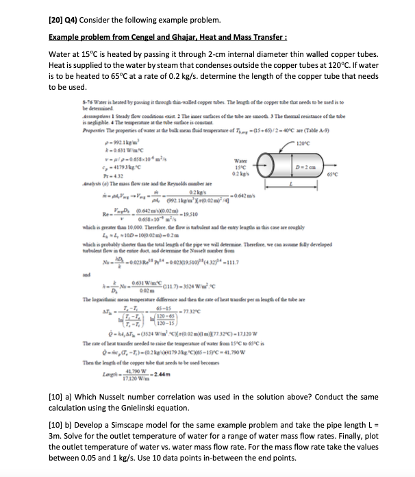 Solved [20] Q4) Consider the following example problem.