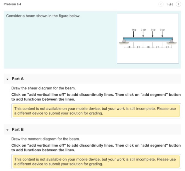 Solved Problem 6.4 Consider a beam shown in the figure | Chegg.com