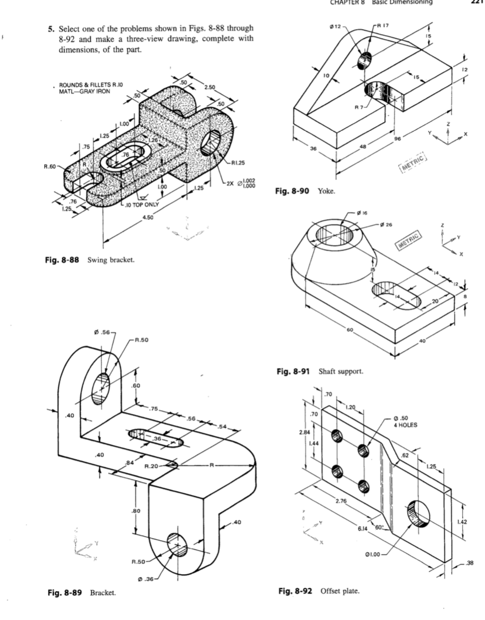 Solved CHAPTER 8 Basic Dimensioning 12 R17 15 5. Select one | Chegg.com