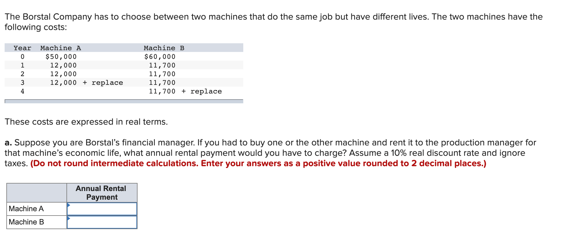 The Borstal Company has to choose between two | Chegg.com