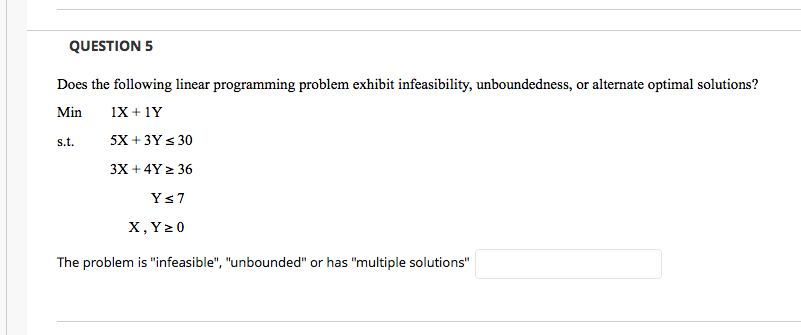 Solved Does The Following Linear Programming Problem Exhibit | Chegg.com