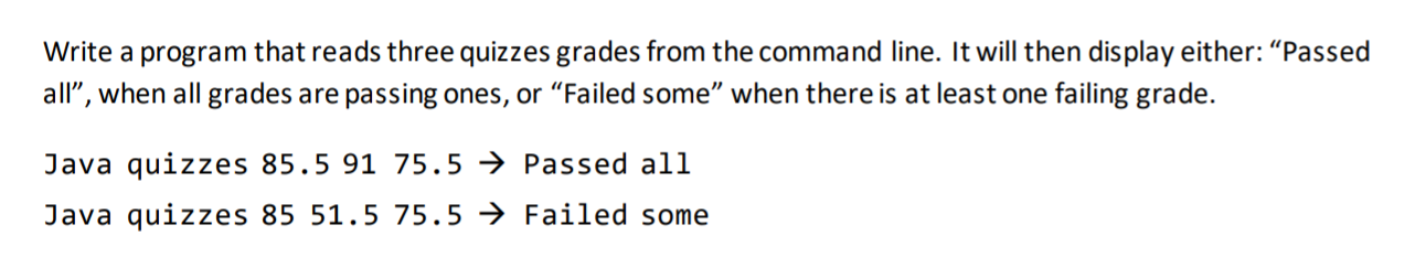 Solved Write a program that reads three quizzes grades from | Chegg.com