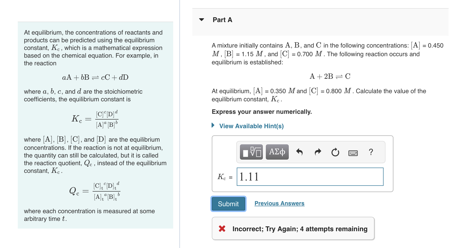 Solved A Mixture Initially Contains A A , B B , And C C In | Chegg.com