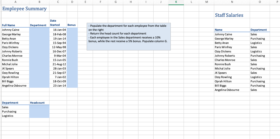 Solved 1. Populate the department for each employee from | Chegg.com