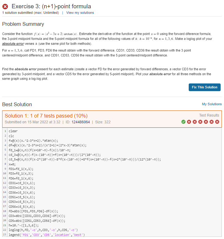 Solved * Exercise 3: (n+1)-point formula 1 solution | Chegg.com