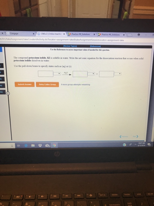 Solved The compound potassium iodide, KL is soluble in