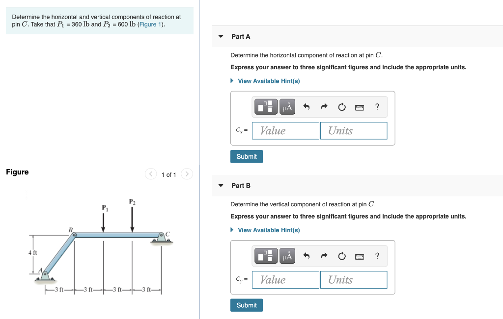 Solved Determine The Horizontal And Vertical Components Of | Chegg.com