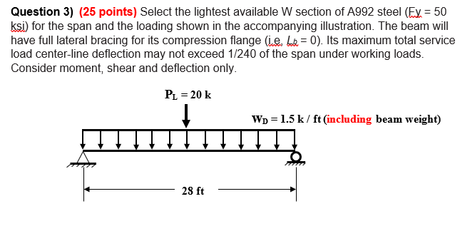 Solved Question 3) (25 points) Select the lightest available | Chegg.com